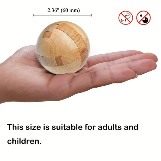 Unlock Your Mind with This Classic Wooden Puzzle Wooden Kongming Lock Brain Teaser Magic Ball Brain Teaser Toy,Intelligence Game
