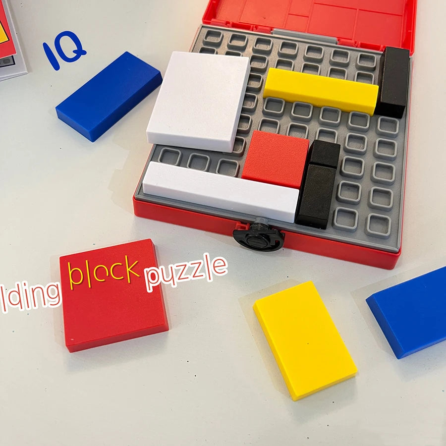 88 Challenges IQ Puzzle Building Blocks - Cognitive Skills Brain Training Game Mondrian Blocks Educational Toy for Kids