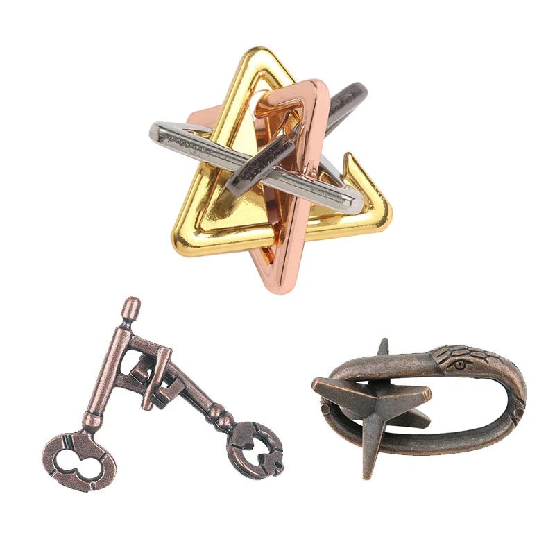 Creative Classic IQ Metal Brain Teaser Magic Baffling Puzzles Game Toys for Children Adults Funny Kids Gifts