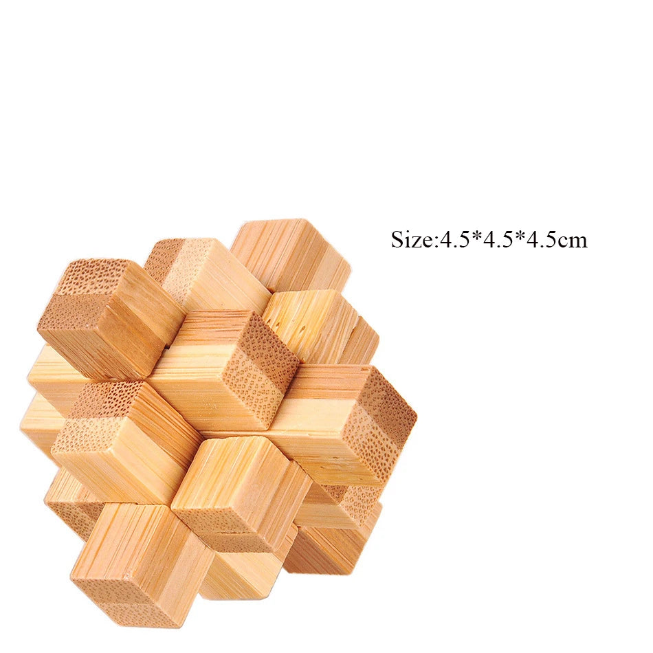 Wooden Kong Ming Lock Lu Ban Lock IQ Brain Teaser Educational Toy for Kids Children Montessori 3D Puzzles Game Unlock Toys Adult