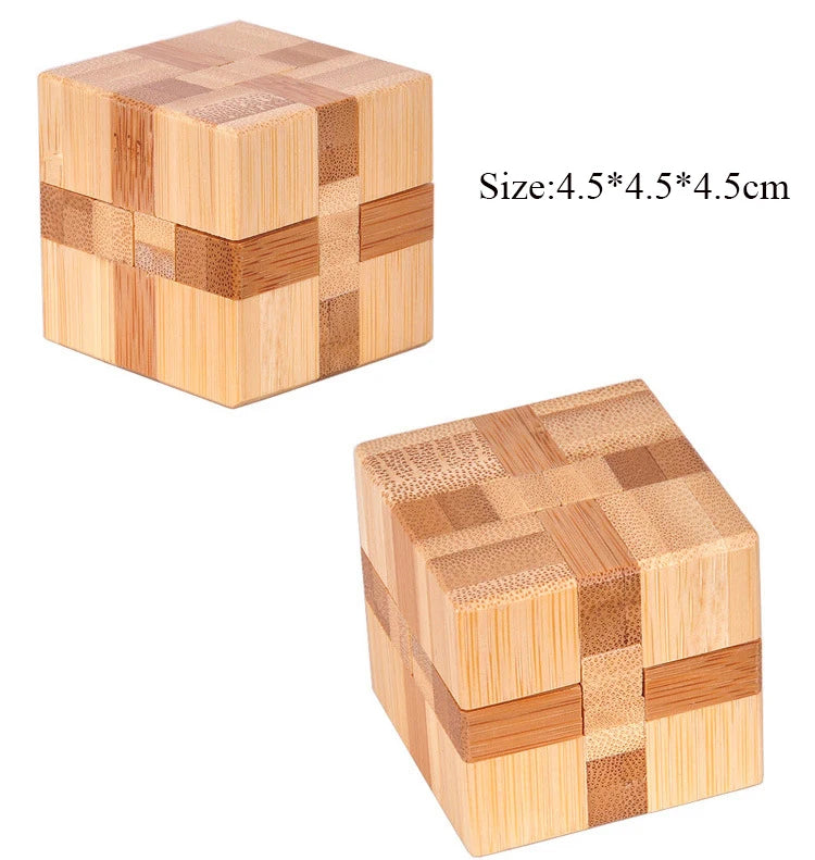 Wooden Kong Ming Lock Lu Ban Lock IQ Brain Teaser Educational Toy for Kids Children Montessori 3D Puzzles Game Unlock Toys Adult
