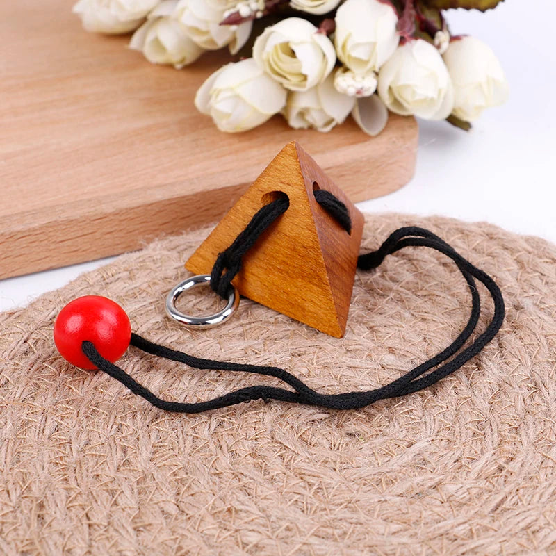 New IQ Rope Wooden Puzzle Logic Brain Teaser String Puzzles Game for Adults Kids