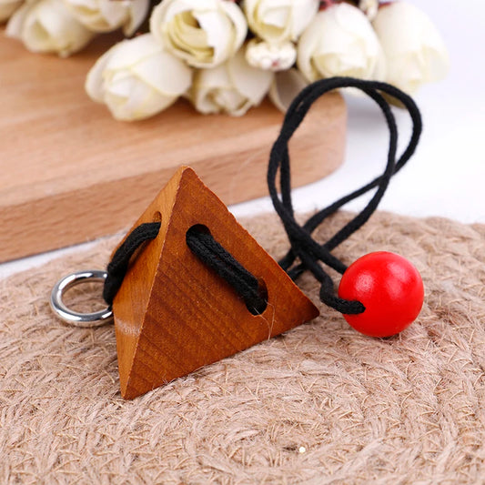 New IQ Rope Wooden Puzzle Logic Brain Teaser String Puzzles Game for Adults Kids