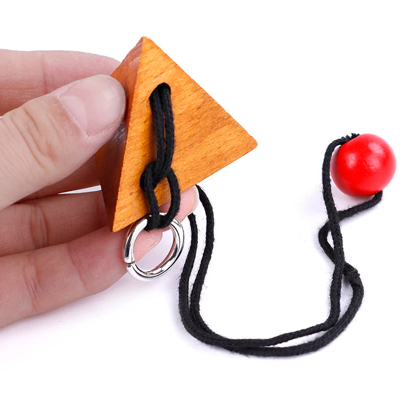 New IQ Rope Wooden Puzzle Logic Brain Teaser String Puzzles Game for Adults Kids