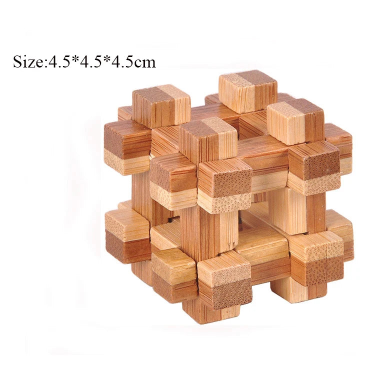 Wooden Kong Ming Lock Lu Ban Lock IQ Brain Teaser Educational Toy for Kids Children Montessori 3D Puzzles Game Unlock Toys Adult