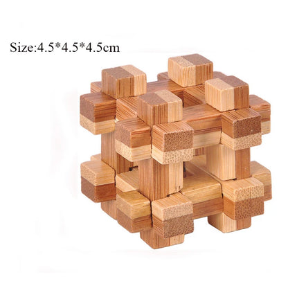 Wooden Kong Ming Lock Lu Ban Lock IQ Brain Teaser Educational Toy for Kids Children Montessori 3D Puzzles Game Unlock Toys Adult