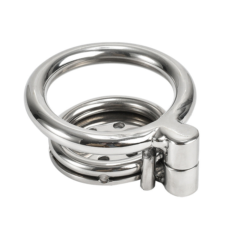 Sissy Mini Flat Metal Chastity Cage Stainless Steel Cock Ring Slave Bondage Penis Lock Husband Loyalty Couple Sex Game Adult Toy