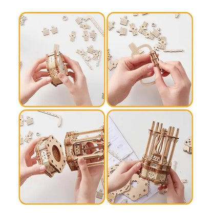 DIY 3D Wooden Puzzle - Set of Mechanical Puzzles Spiral Marble Run Toy for Adult and Teen Builders