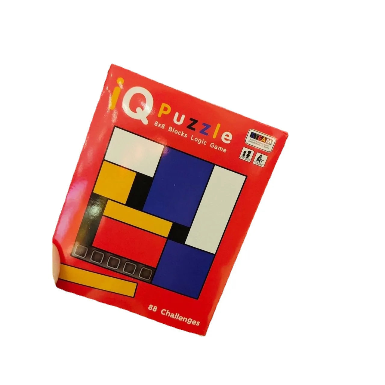 88 Challenges IQ Puzzle Building Blocks - Cognitive Skills Brain Training Game Mondrian Blocks Educational Toy for Kids
