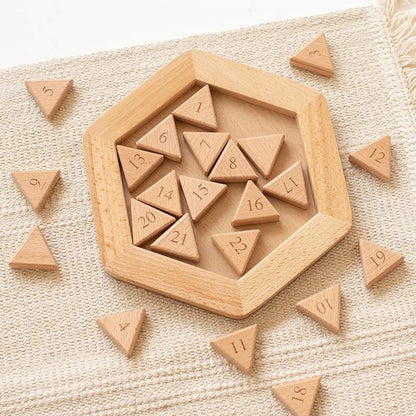Wooden Hexagon Klotski Puzzle Hexagonal Puzzles Intelligence Toys For Kids Thinking Game Brain Teaser Toys