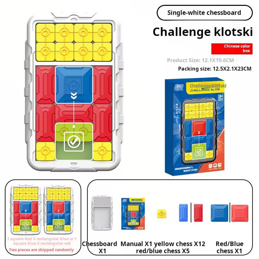 Slide Block Brain Game Challenge Huarong Road Brain Teaser Sliding Puzzles Logical Thinking Interactive Toy Board Game Kid Gift