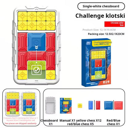 Slide Block Brain Game Challenge Huarong Road Brain Teaser Sliding Puzzles Logical Thinking Interactive Toy Board Game Kid Gift