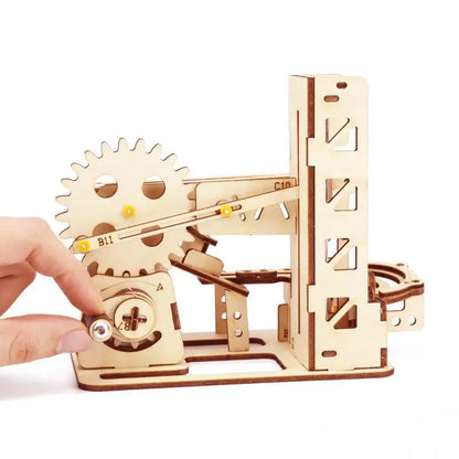 DIY 3D Wooden Puzzle - Set of Mechanical Puzzles Spiral Marble Run Toy for Adult and Teen Builders