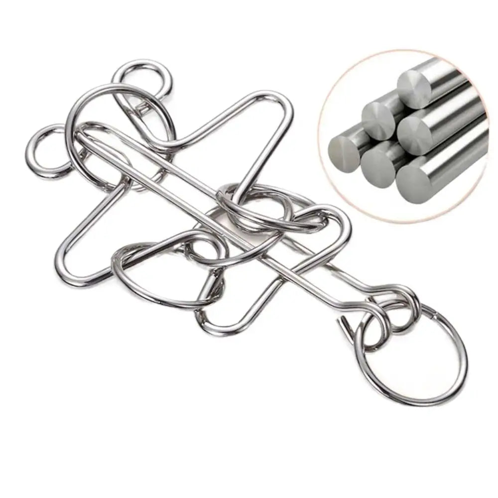 3D Metal Puzzle IQ Mind Brain Teaser Intelligence Buckle Interlock Unloop Toys Kong Ming Lock Game for Adult Kids