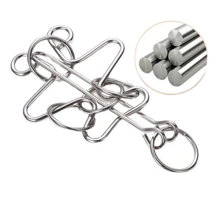 3D Metal Puzzle IQ Mind Brain Teaser Intelligence Buckle Interlock Unloop Toys Kong Ming Lock Game for Adult Kids
