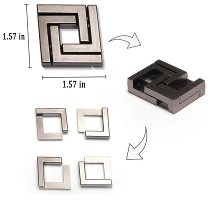 3PCS Metal Disentanglement Puzzles for Adults Kids Highly Difficult Brain teaser Games Horseshoe Lock IQ Test Educational Toys