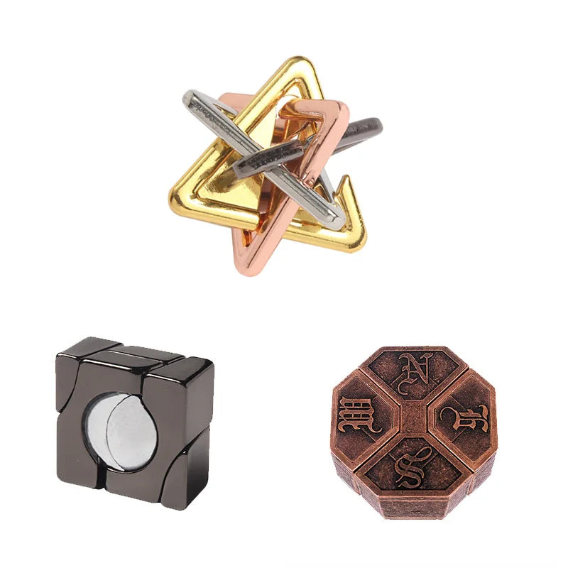 Creative Classic IQ Metal Brain Teaser Magic Baffling Puzzles Game Toys for Children Adults Funny Kids Gifts