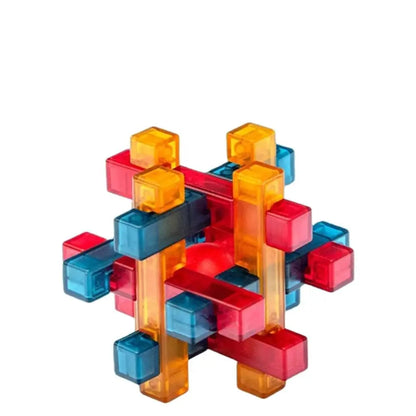 Brain Teaser Puzzles Transparent IQ Brain Teaser Puzzles Unlock Luban Lock Kong Ming Lock IQ Brain Teaser LuBan Lock Gifts