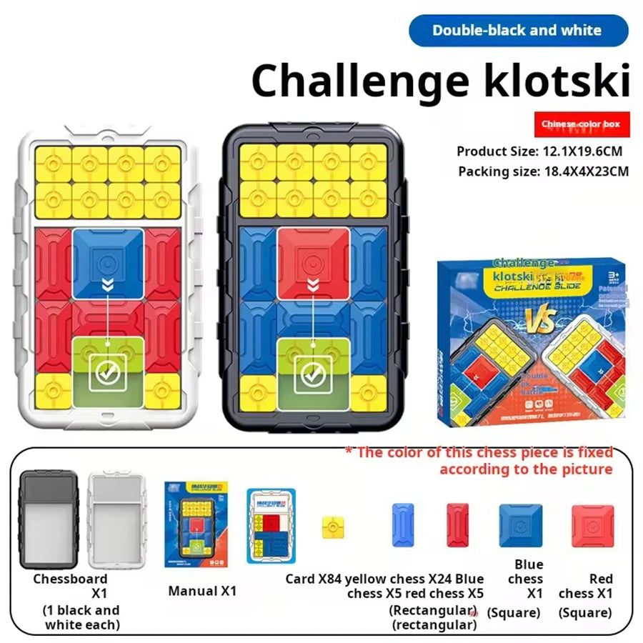 Slide Block Brain Game Challenge Huarong Road Brain Teaser Sliding Puzzles Logical Thinking Interactive Toy Board Game Kid Gift