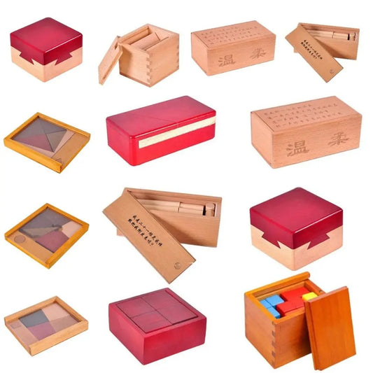 Unlock Wooden Brain Teaser Puzzle Opening Puzzle Box Brain Teaser IQ Puzzle Mind Brain Teaser Luban Lock Wooden