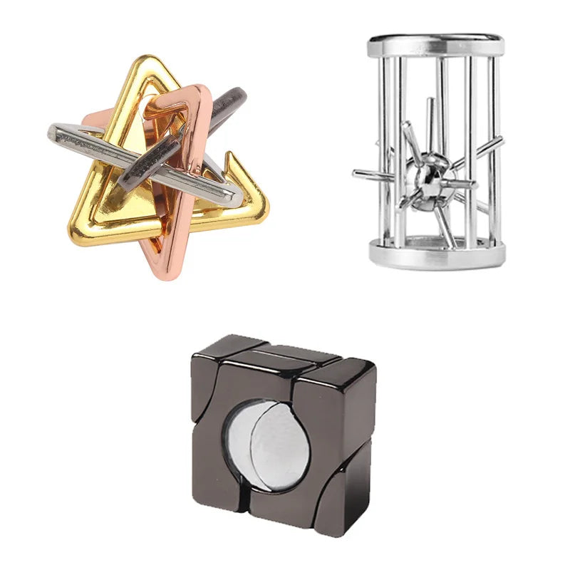 Creative Classic IQ Metal Brain Teaser Magic Baffling Puzzles Game Toys for Children Adults Funny Kids Gifts