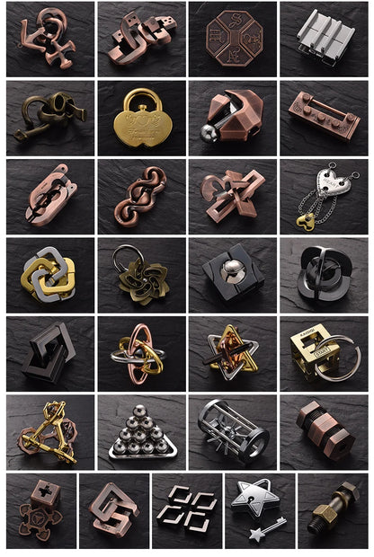 3PCS Metal Disentanglement Puzzles for Adults Kids Highly Difficult Brain teaser Games Horseshoe Lock IQ Test Educational Toys