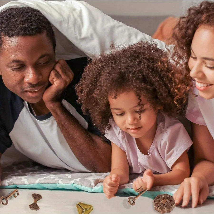 3Pcs Set Metal Brain Teaser Puzzle Toys IQ Challenge Games Solution Unlock for Kids & Adults Perfect Party Challenge Gift