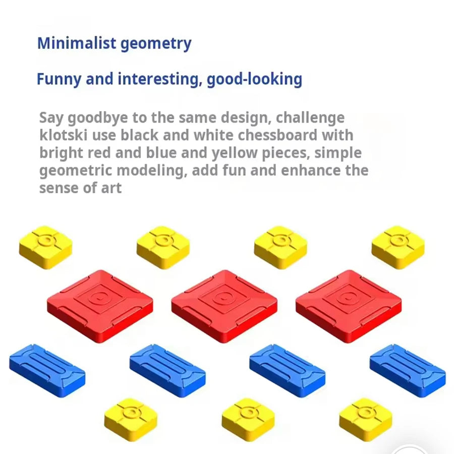 Slide Block Brain Game Challenge Huarong Road Brain Teaser Sliding Puzzles Logical Thinking Interactive Toy Board Game Kid Gift