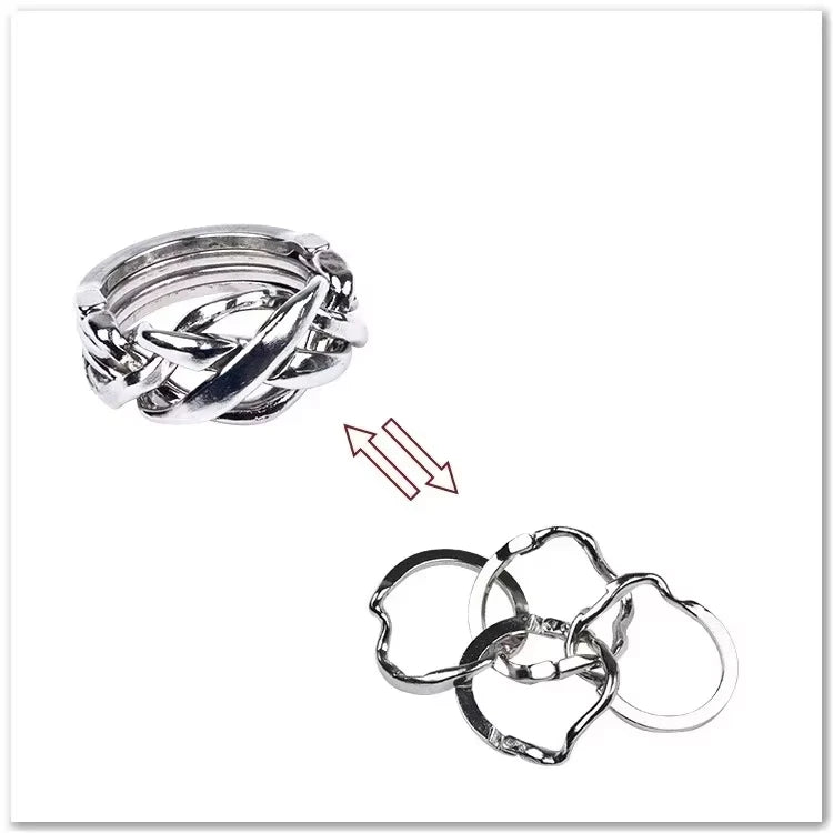 Creative Classic IQ Metal Brain Teaser Magic Baffling Puzzles Game Toys for Children Adults Funny Kids Gifts