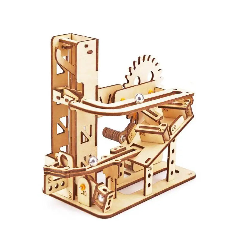 DIY 3D Wooden Puzzle - Set of Mechanical Puzzles Spiral Marble Run Toy for Adult and Teen Builders