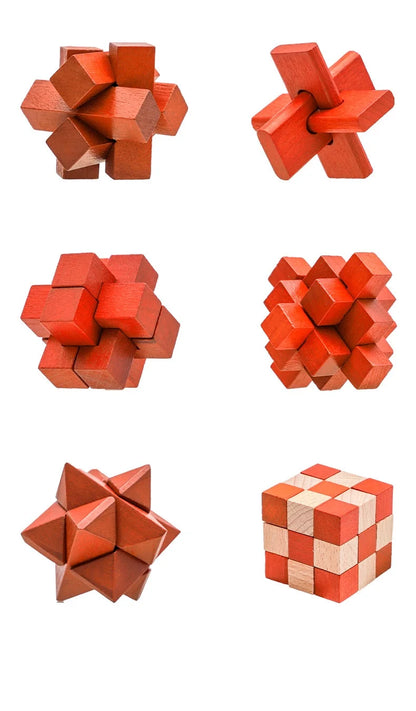 New Wooden Kong Ming Lock Lu Ban Lock IQ Brain Teaser Educational Toy Children Montessori 3D Puzzles Game Unlock Toys Kid Adult