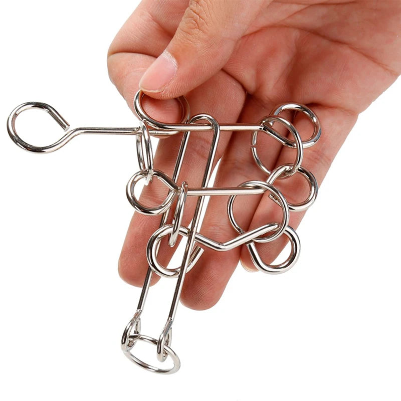 Brain Teasers Metal Wire IQ Puzzles For Adults Kids Educational Toys Hobbies Disentanglement Iron Link Unlock Interlock Game