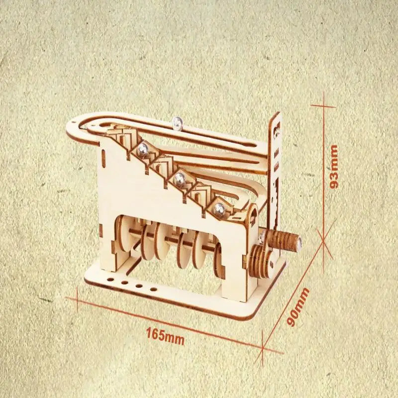 DIY 3D Wooden Puzzle - Set of Mechanical Puzzles Spiral Marble Run Toy for Adult and Teen Builders