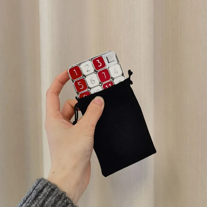 1-15 Metal Number Slide Puzzle Brain Puzzle Games Exercise The Brain Educational Toy Developing for Children Huarong Road Toys