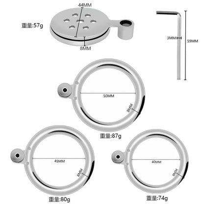 Sissy Mini Flat Metal Chastity Cage Stainless Steel Cock Ring Slave Bondage Penis Lock Husband Loyalty Couple Sex Game Adult Toy