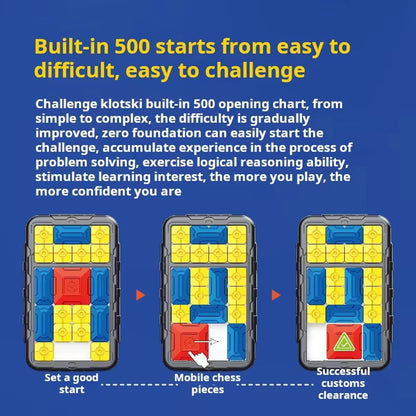 Slide Block Brain Game Challenge Huarong Road Brain Teaser Sliding Puzzles Logical Thinking Interactive Toy Board Game Kid Gift