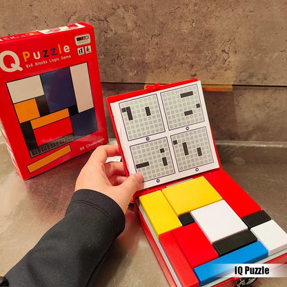88 Challenges IQ Puzzle Building Blocks - Cognitive Skills Brain Training Game Mondrian Blocks Educational Toy for Kids