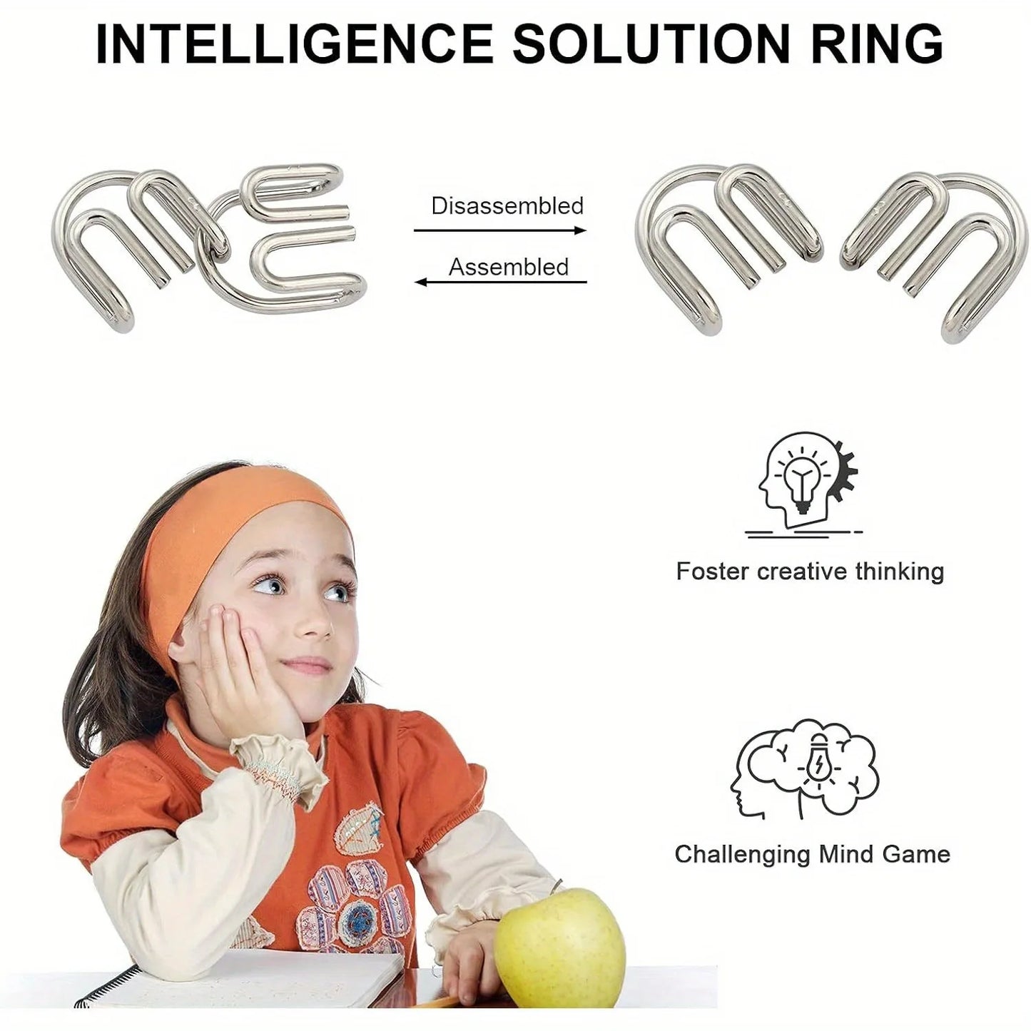 Metal Wire Puzzle Set,Brain Teaser IQ Test Disentanglemen Iron Link Unlock Interlock Game Chinese Ring Magic Trick Toy