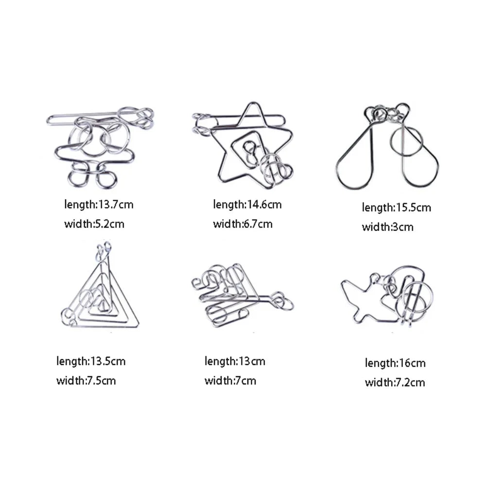 3D Metal Puzzle IQ Mind Brain Teaser Intelligence Buckle Interlock Unloop Toys Kong Ming Lock Game for Adult Kids