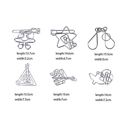 3D Metal Puzzle IQ Mind Brain Teaser Intelligence Buckle Interlock Unloop Toys Kong Ming Lock Game for Adult Kids