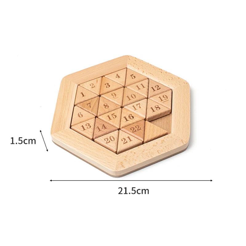 Wooden Hexagon Klotski Puzzle Hexagonal Puzzles Intelligence Toys For Kids Thinking Game Brain Teaser Toys