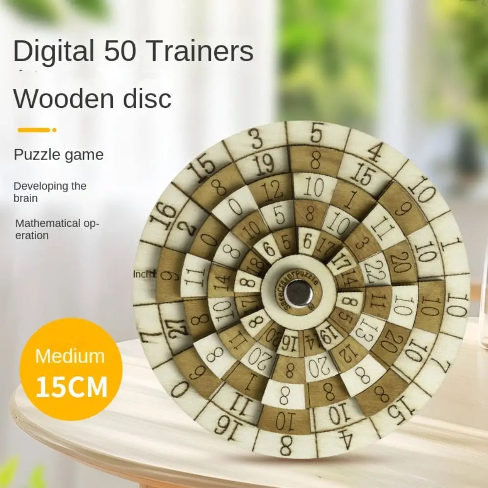 IQ Test Wooden Digital Puzzle Turntable Loop Puzzles Huarong Road Number Puzzle Mind Logic Brain Teasers Secret Box Puzzle