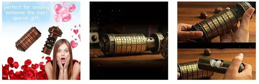 Leonardo Da Vinci Code lock Toys Metal Cryptex Locks for Wedding Gifts Valentine's Day Gifts