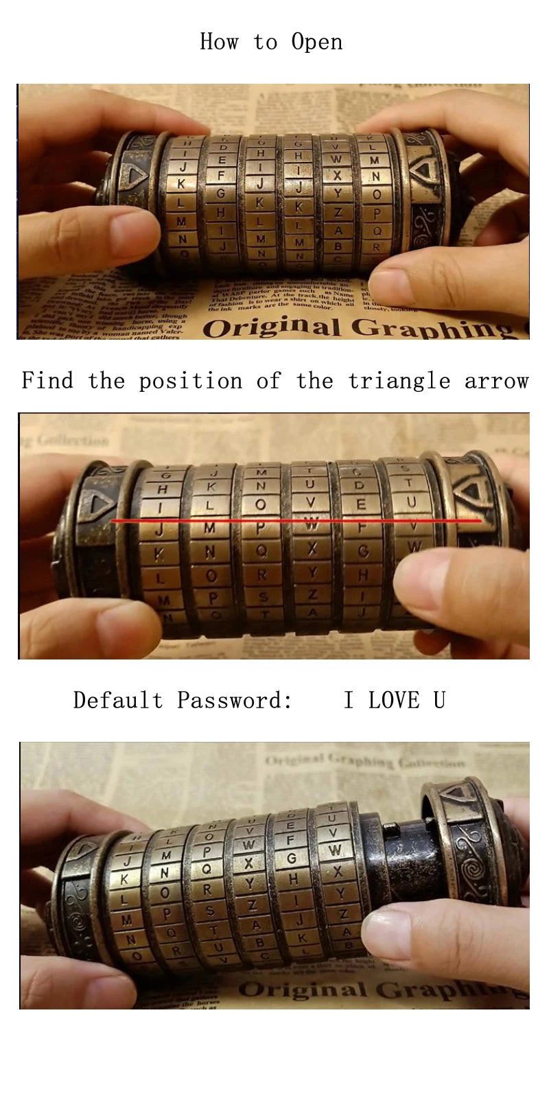 Davinci Code Cryptex Password Lock IQ Brain Puzzle Romantic Funny Gift For Friend Juegos De Ingenio Rompecabezas