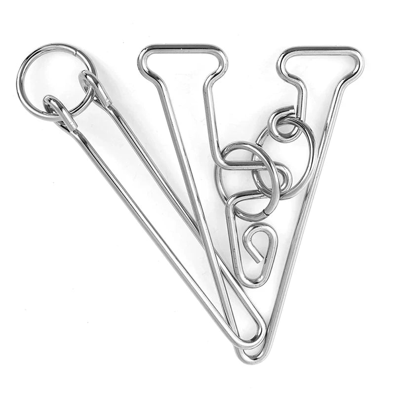 Brain Teasers Metal Wire Iq Puzzles For Adults And Kids Very Difficult Disentanglement Iron Link Unlock Interlock Game