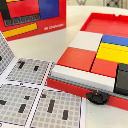 88 Challenges IQ Puzzle Building Blocks - Cognitive Skills Brain Training Game Mondrian Blocks Educational Toy for Kids