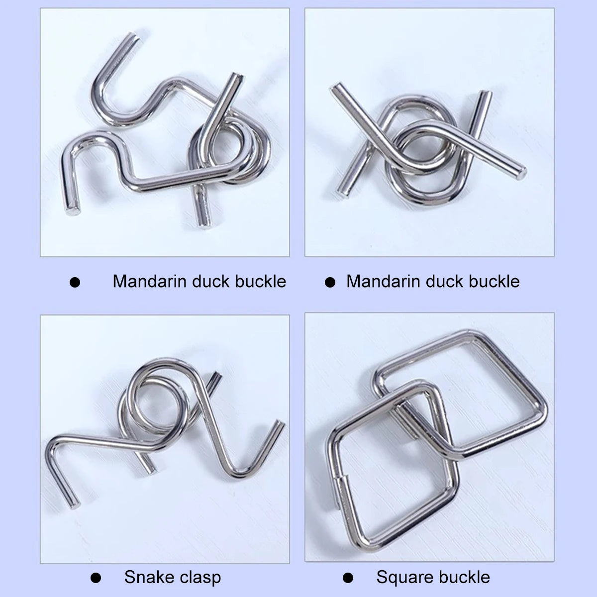 24Pcs/Set Metal Wire Puzzle Set IQ Mind Brain Teaser Reliever Parent-children Interactive Game Metal Link Unlock Interlock Toys