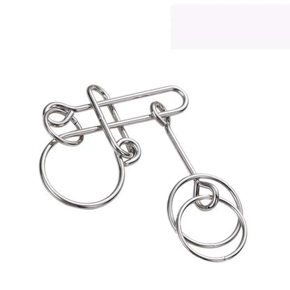 3D Metal Puzzle IQ Mind Brain Teaser Intelligence Buckle Interlock Unloop Toys Kong Ming Lock Game for Adult Kids