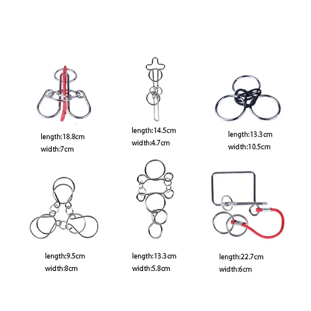 3D Metal Puzzle IQ Mind Brain Teaser Intelligence Buckle Interlock Unloop Toys Kong Ming Lock Game for Adult Kids