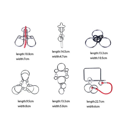 3D Metal Puzzle IQ Mind Brain Teaser Intelligence Buckle Interlock Unloop Toys Kong Ming Lock Game for Adult Kids